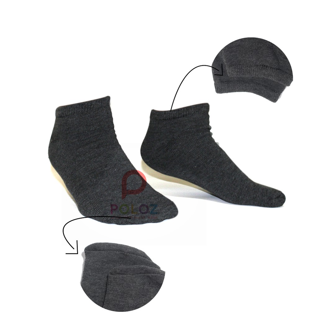Jual kaos kaki pria wanita pendek semata kaki-abu tua