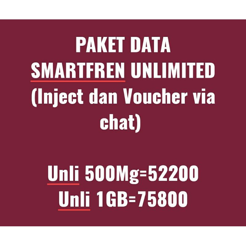 Voucher smartfren Unlimited 28 HARI | Shopee Indonesia