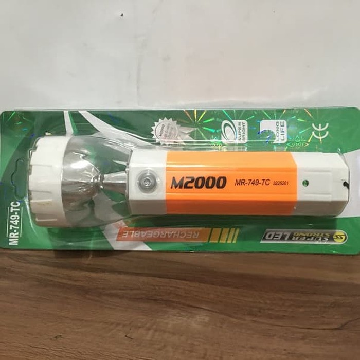 Senter Tangan Cas Terang Nyala 10 Jam Charge Rechargeable M2000 749