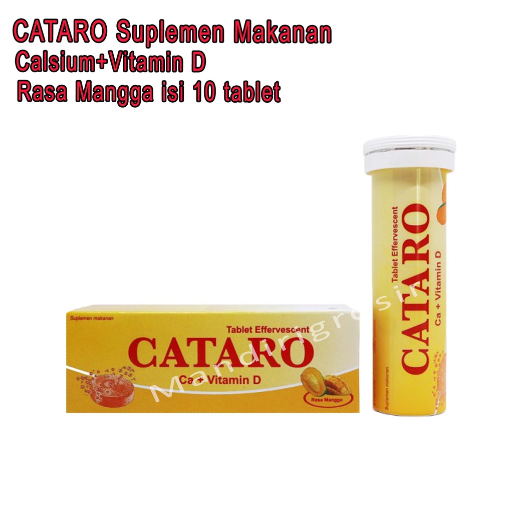 Calsium+Vitamin D *Cataro Suplemen Makanan * Rasa Mangga *Isi 10 Tablet