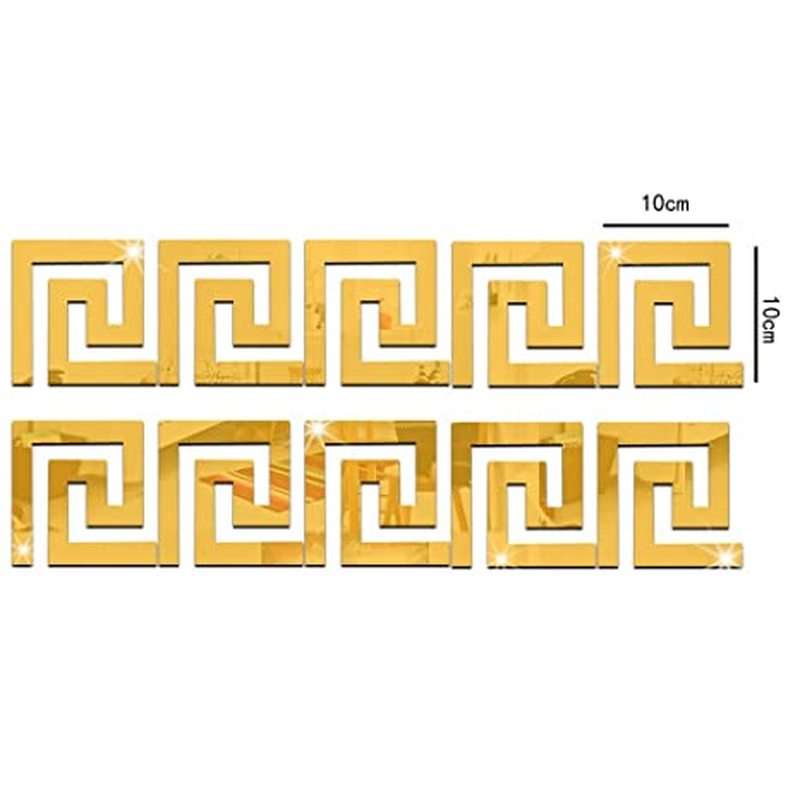 10 Pcs Stiker Dinding 3D Bahan Akrilik Dapat Dilepas Dengan Perekat