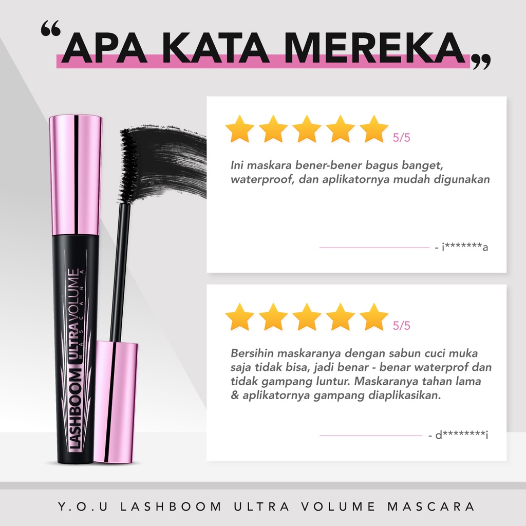 ★ BB ★ Y.O.U Lashboom Ultra Volume Mascara | Makeup Longlasting Waterproof Mascara  | Maskara | YOU