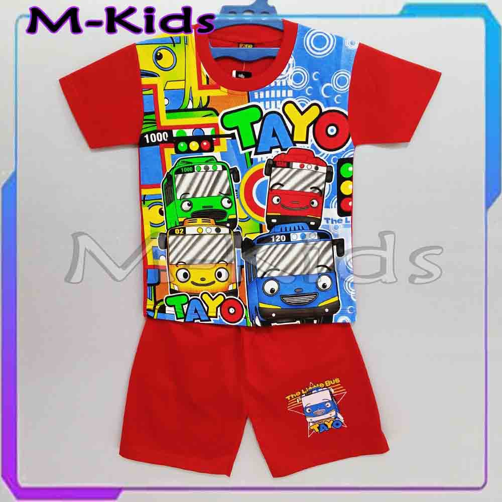 MKids88 - Baju Setelan KAOS Anak Gambar T4YO / Mobil CAR
