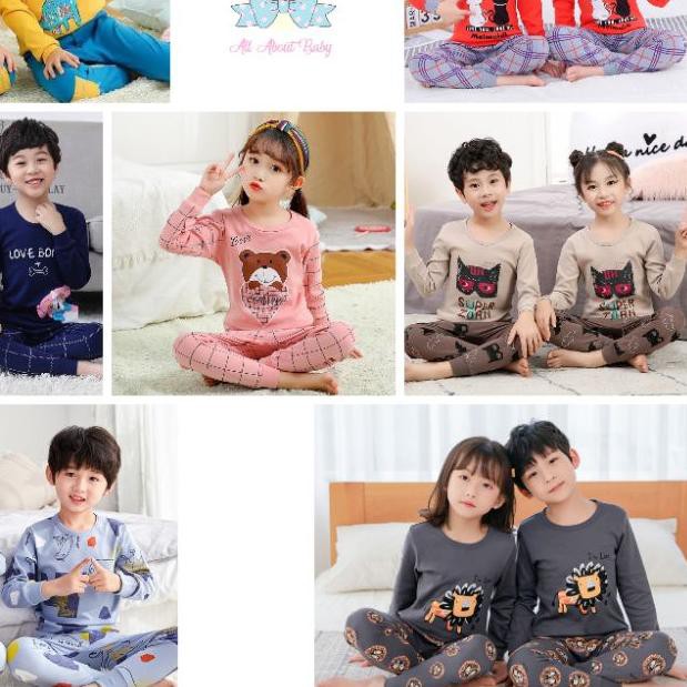 ✬ 1-12 TAHUN SETELAN PIYAMA ANAK COUPLE IMPORT / BAJU TIDUR BAYI ANAK COUPLE IMPORT LENGAN PANJANG ☼