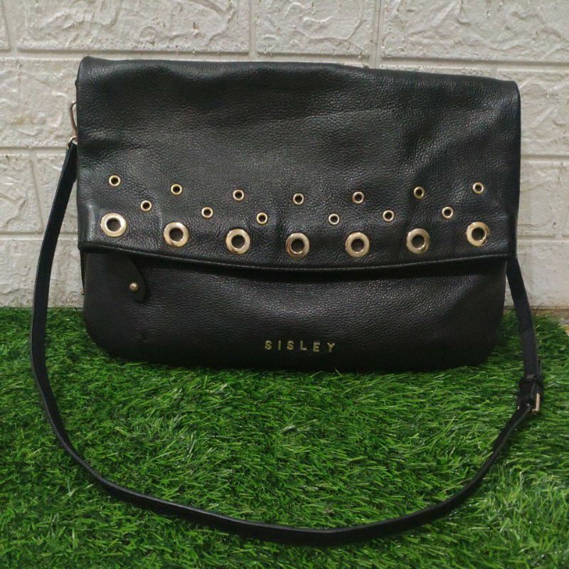 tas slempang Sisley variasi hitam kulas