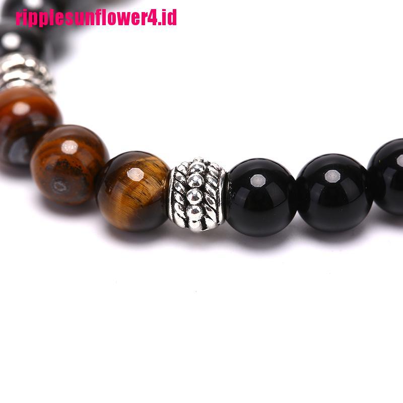 Gelang Tangan Manik-Manik Batu Obsidian Tiger Eye Natural Untuk Wanita