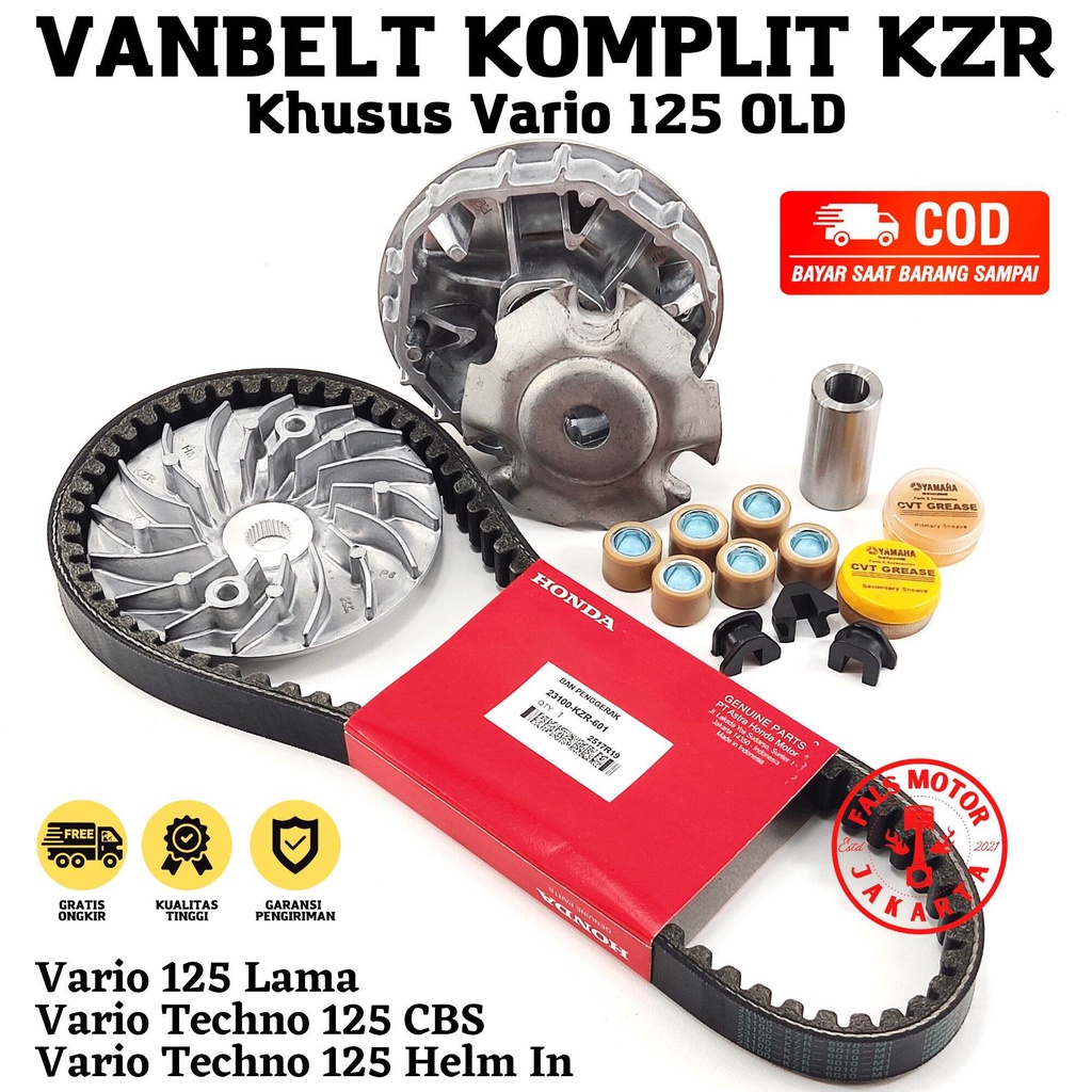 Paket Kirian CVT Vario 125 Old KZR - Vario 125 Bohlam / Vambelt Komplit Vario Techno 125 Old