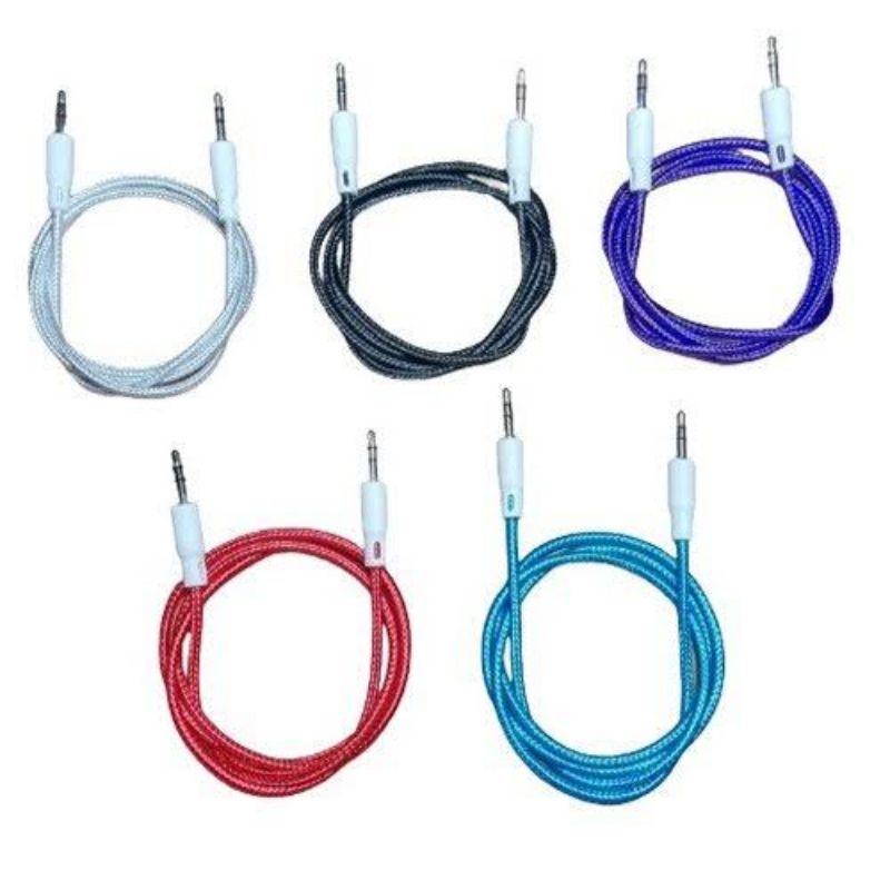 KABEL AUX 3.5mm Penghubung Audio Kabel jack Audio Model Tali sepatu