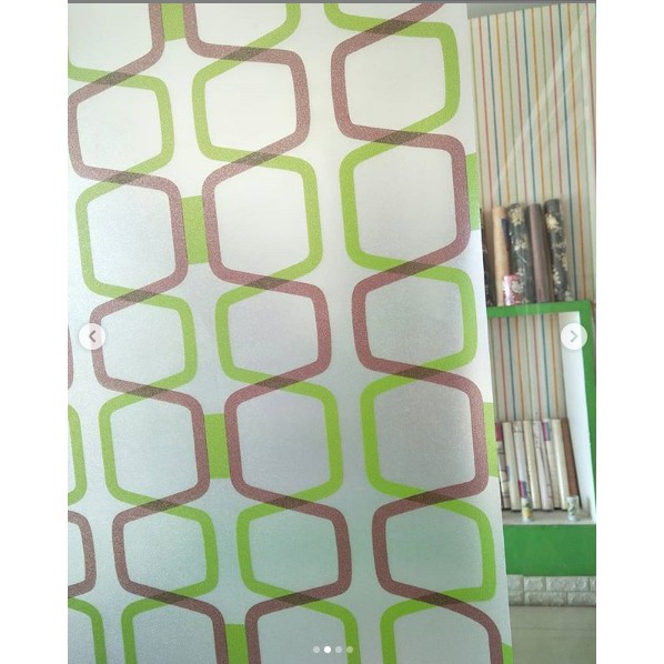 Wallpaper Kaca - Wallpaper Kaca Pintu - Sticker Kaca Jendela Murah - Motif Kotak Kotak
