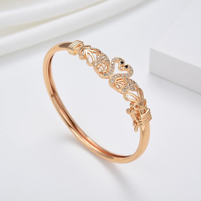 COD Gelang titanium lapis emas bola kristal berlian xuping 50b-1