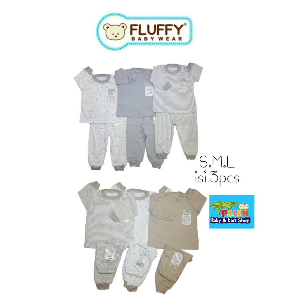 fluffy setelan oblong panjang bis (isi 3pcs) size s,m,l