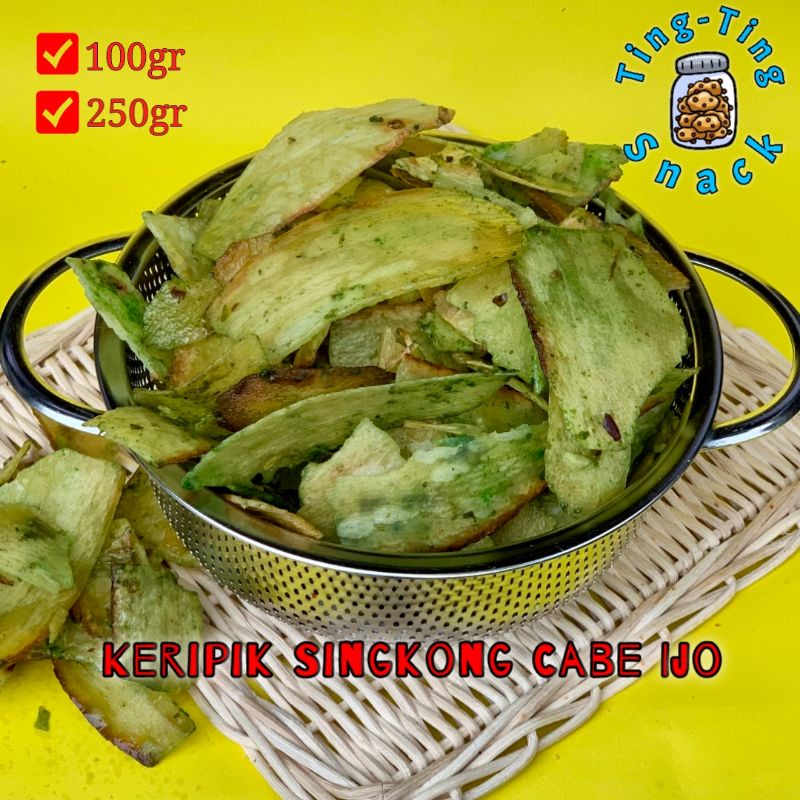 

KERIPIK SINGKONG CABE IJO 250 GRAM SANJAI MAICIH PEDAS ASIN BREKELE 250GRAM TINGTING SNACK 250GR