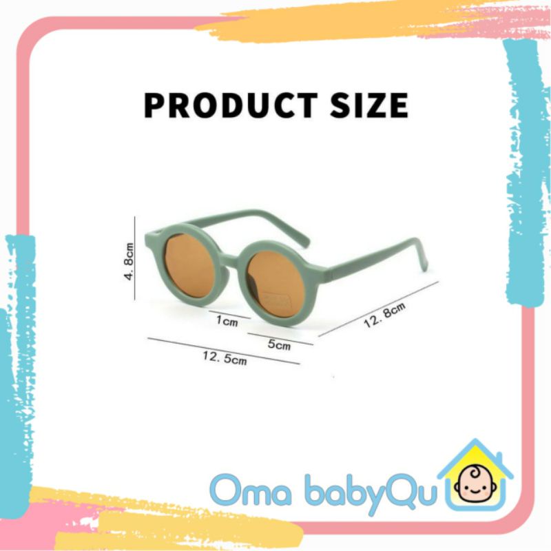 KACAMATA ANAK BULAT ANTI UV KEKINIAN / SUNGLASSES BABY ANTI UV / LUCU / RETRO-8
