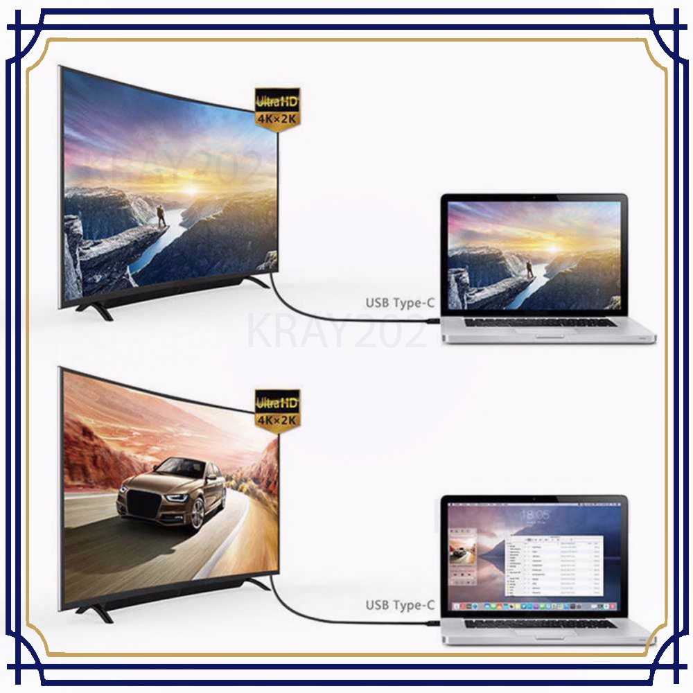 Kabel Konverter USB Type C to HDMI 4K 2 Meter HD377