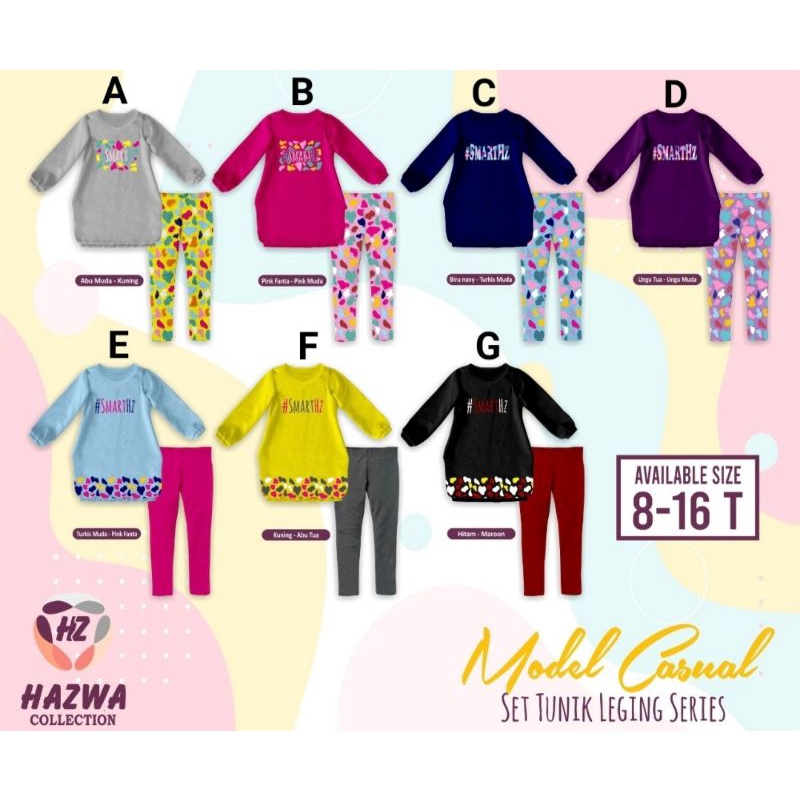 Set Leging Casual HAZWA COLLECTION Size 8-16th