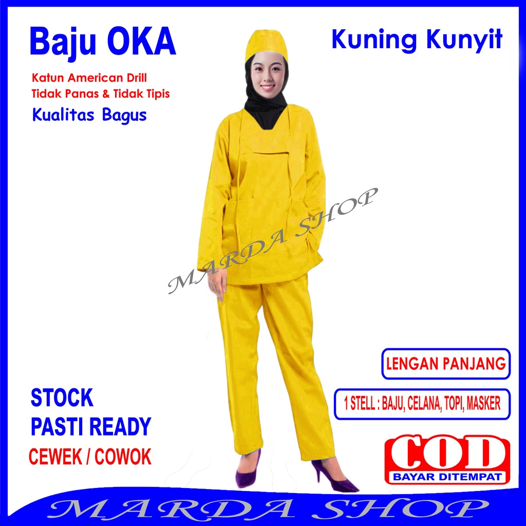 Baju OKA/Baju Scrub/Baju Perawat, Pria Wanita Lengan Panjang