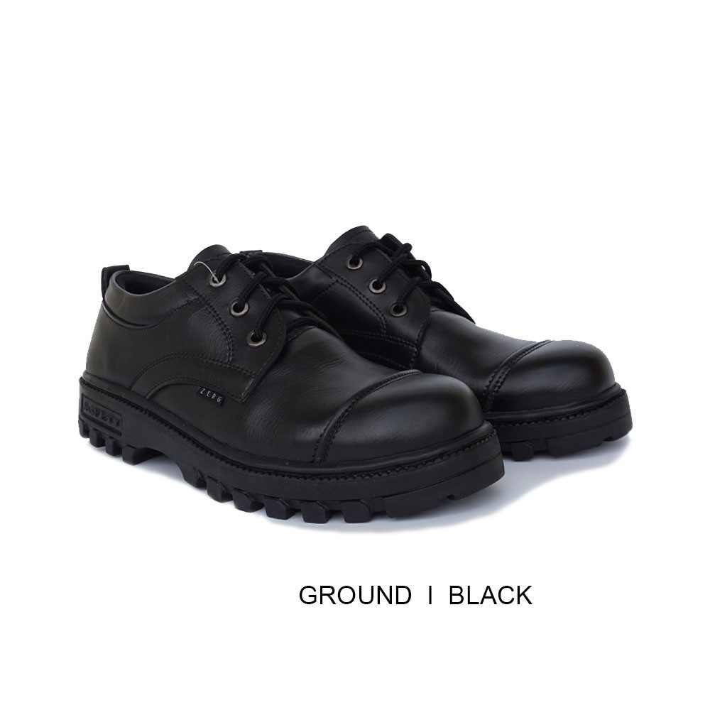 Sepatu Kerja Pria Original Zerg Ground Black Bahan Sintetis Nyaman Trendy Casual Formal Santai 2