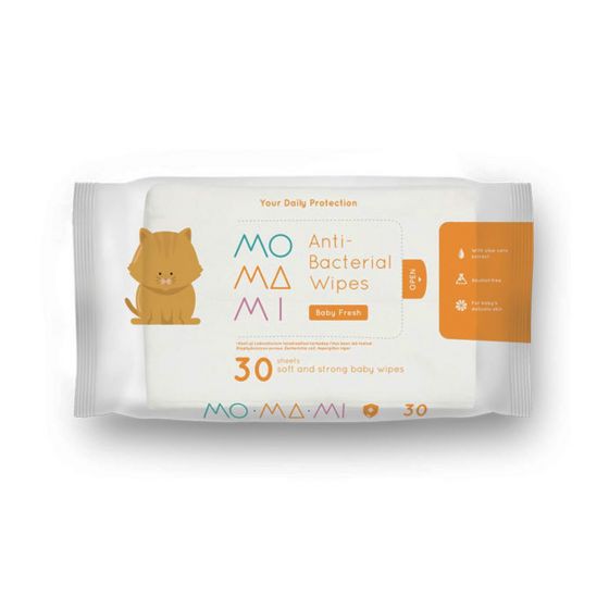 MOMAMI Anti Bacterial Wipes 30sheet - Wet Tissue Anti Bakteri Baby Tisu Basah Steril Multifungsi