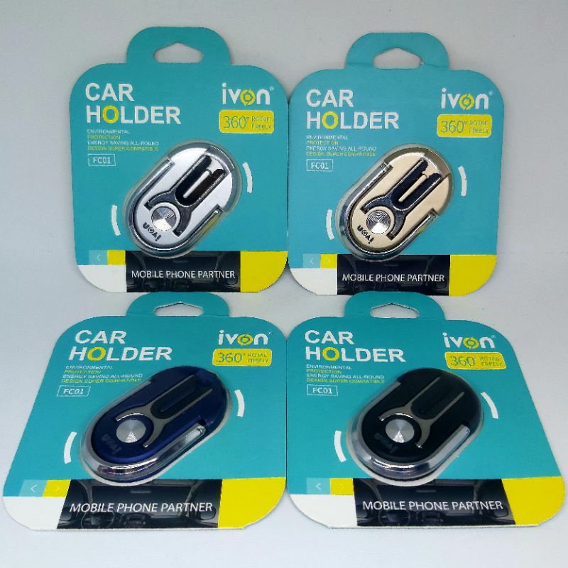 Holder HP Untuk Jari &amp; AC Mobil Merek ivon 360°