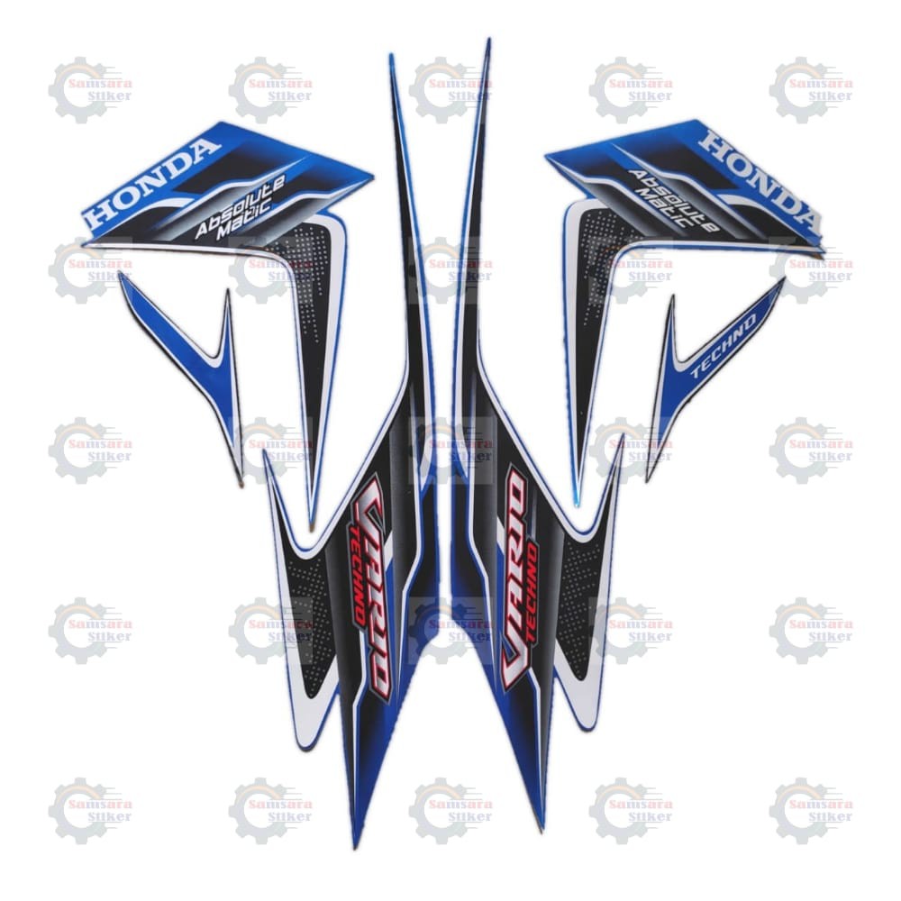 Stiker Motor Honda Vario Techno 110 2010 Biru