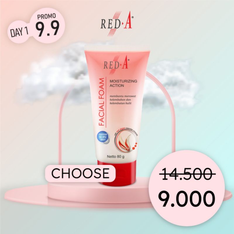 Red-A Facial Foam Triclosan Red Algae Facial Wash Viva Cosmetics Normal Oily Acne Skin 80 gram