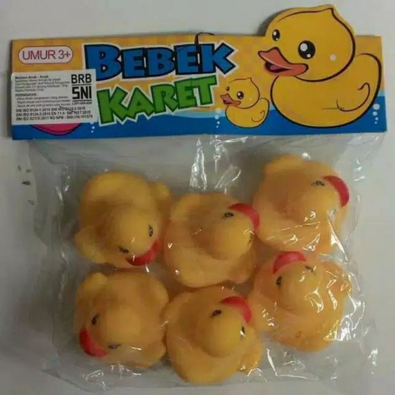 Mainan Anak Bebek Karet Isi 6 pcs untuk Kolam Baby Spa