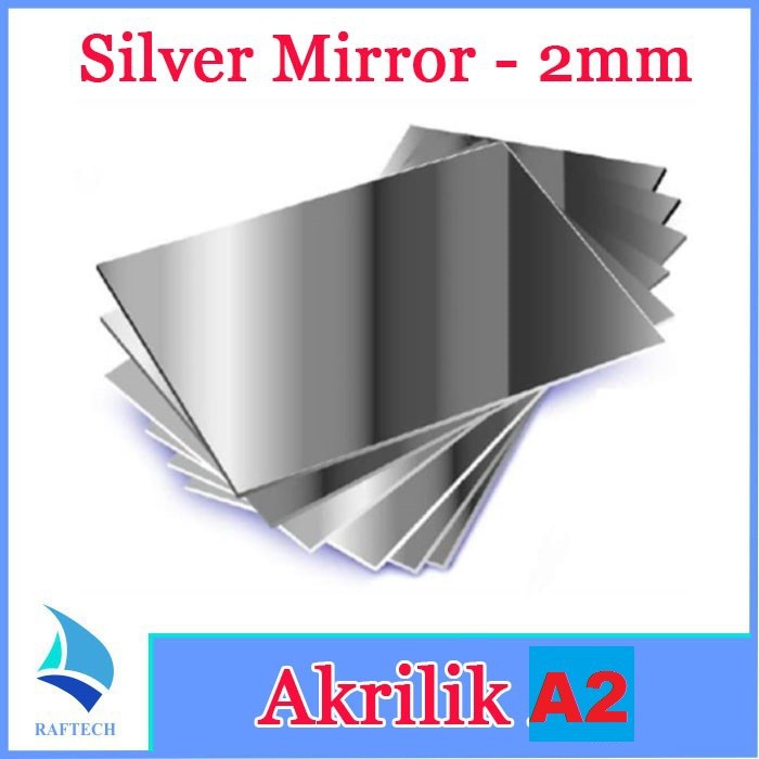 Acrylic Akrilik Silver Mirror Perak A2 Kaca 2mm Lembaran 2 mm Murah