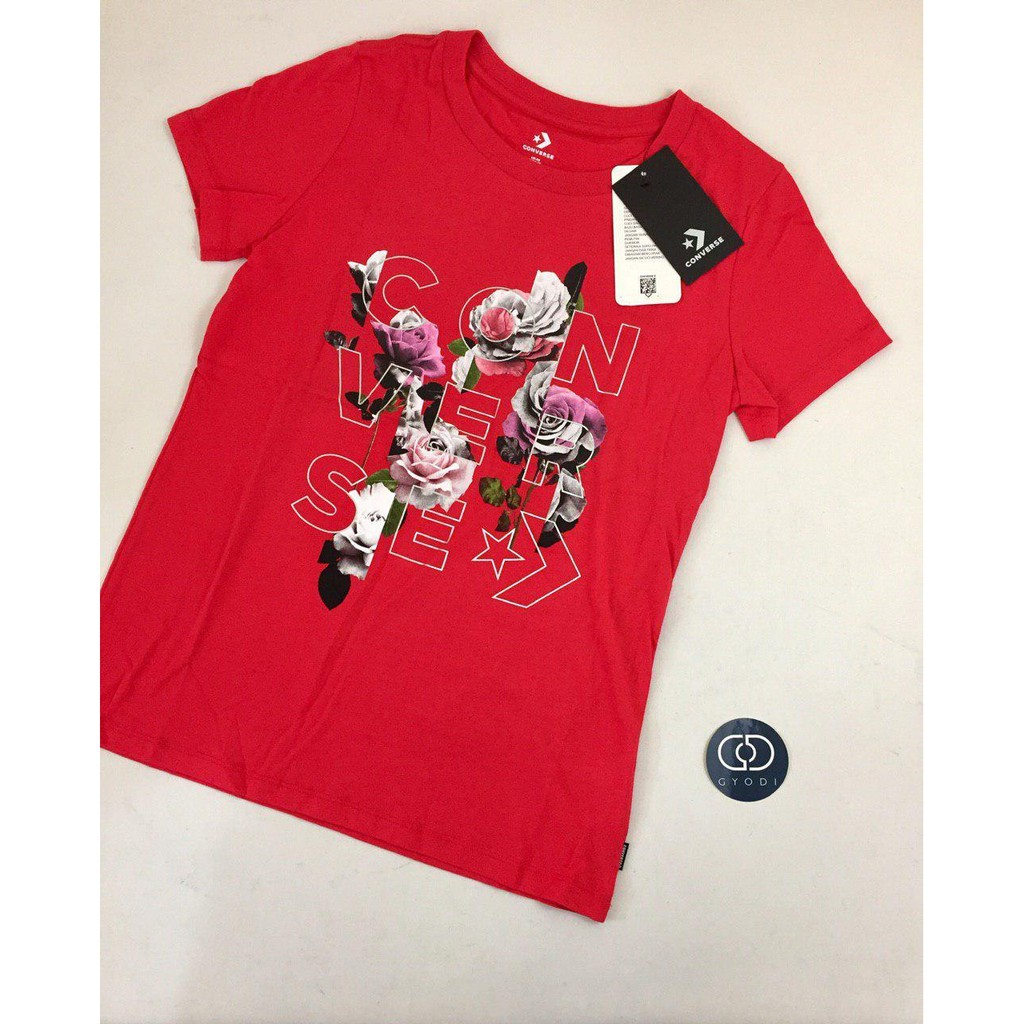 Kaos Wanita Converse Original Wordmark Floral Tee