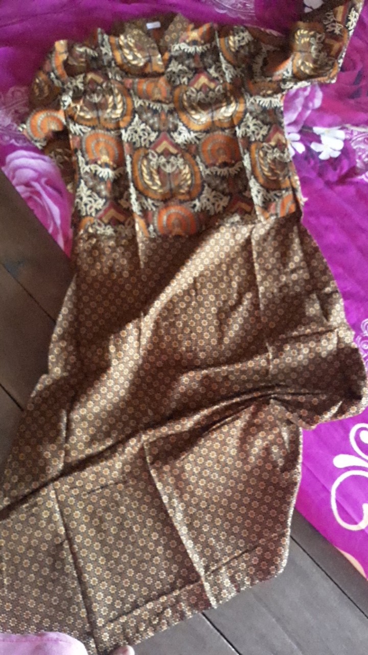 Batik Solehah - Gamis Batik Pekalongan Batik Gamis Manggar Gamis Sogan Peplum Batik Gamis Kombinasi