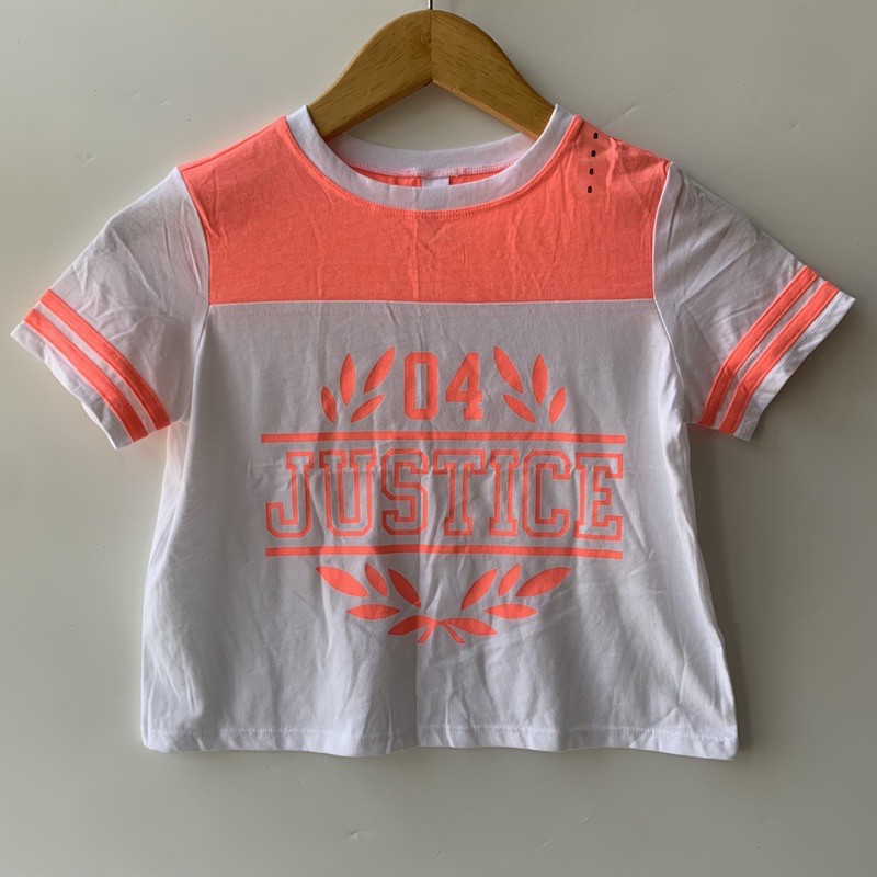 Kaos Anak Perempuan Justice Crop Top Size 8 Only