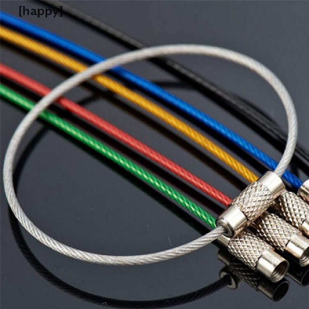 5pcs Gantungan Kunci Kabel Kawat Bahan Stainless Steel Untuk Outdoor Hiking