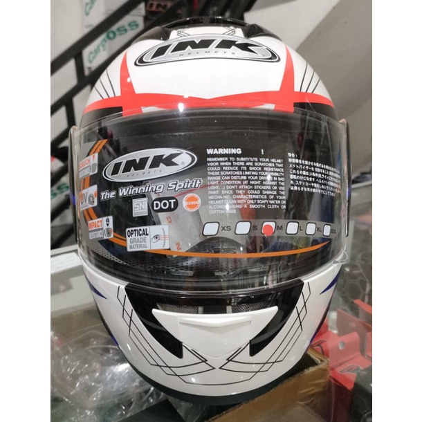 Helm INK CL Max #3 White/red/blue (ongkir termurah 2 kg)-3