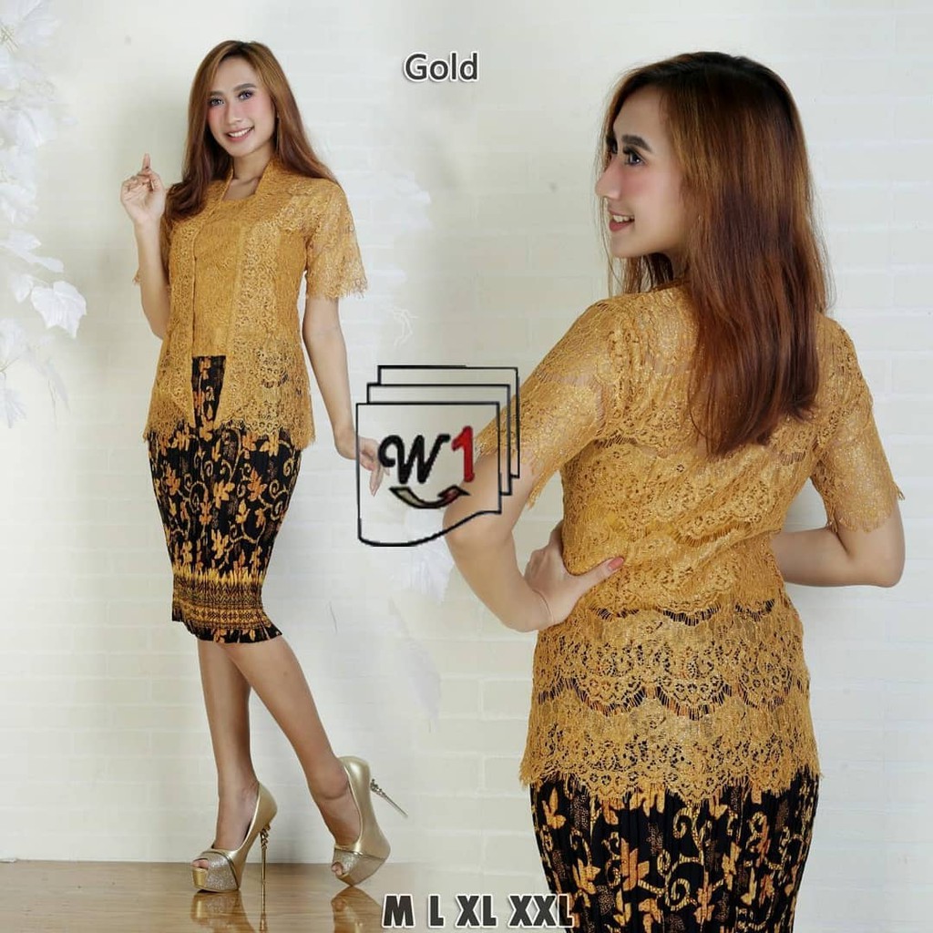 Kebaya Modern Brukat Gold