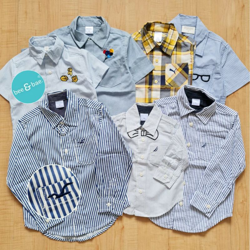 Bee & Bae Boys Long Sleeve and Short Sleeve Shirt / Kemeja Lengan Panjang & Lengan Pendek Bee&Bae An