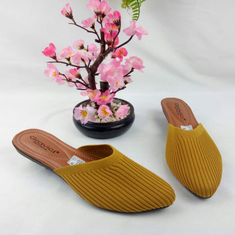 Sandal Wanita Original Rajut Import , Sandal Flat ESEF 52