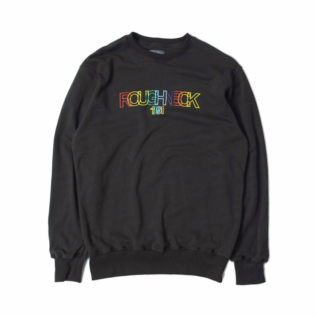 Roughneck SS015 Black Sig Colour Sweatshirt/ Sweater CN Roughneck Pria-Wanita Crewneck-sweatshirt roughneck-crewneck roughneck-Sweater roughneck/