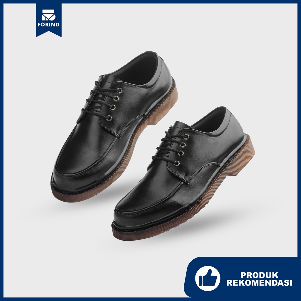 Lectra Black | Sepatu Oxford Pantofel Formal Kasual Kerja Kuliah Pria/Cowok/Men Ori Lokal | FORIND x Erabor