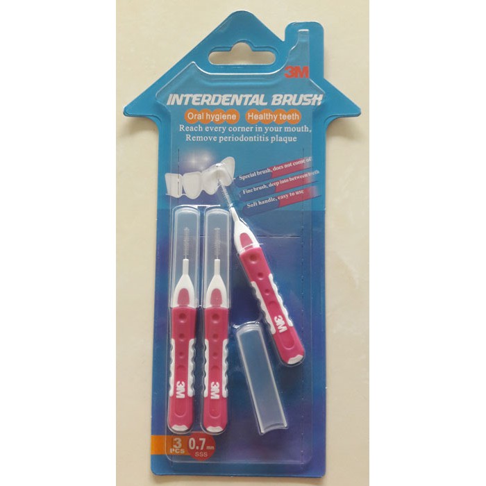Original 3M Interdental Brush Warna Pink 0.7mm Sikat Behel