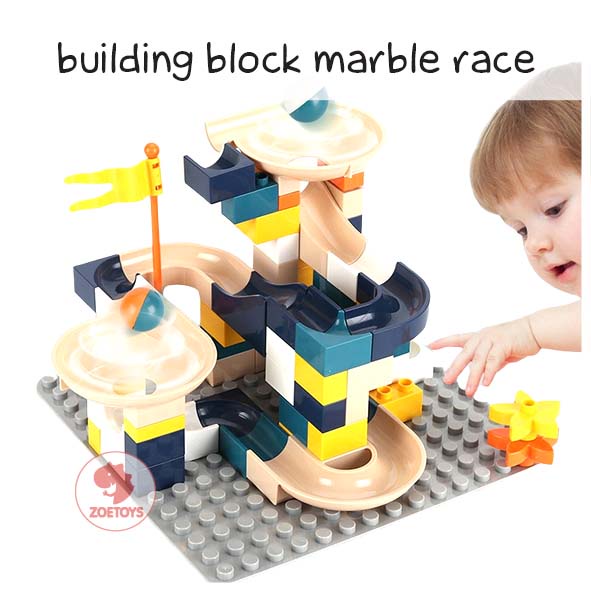 Zoetoys Marble Run 168pcs Marble Race | Duplo Balok Susun Track Slide Ball Race Run Building Brick Maze Block | Mainan Edukasi Anak Bukan Lego