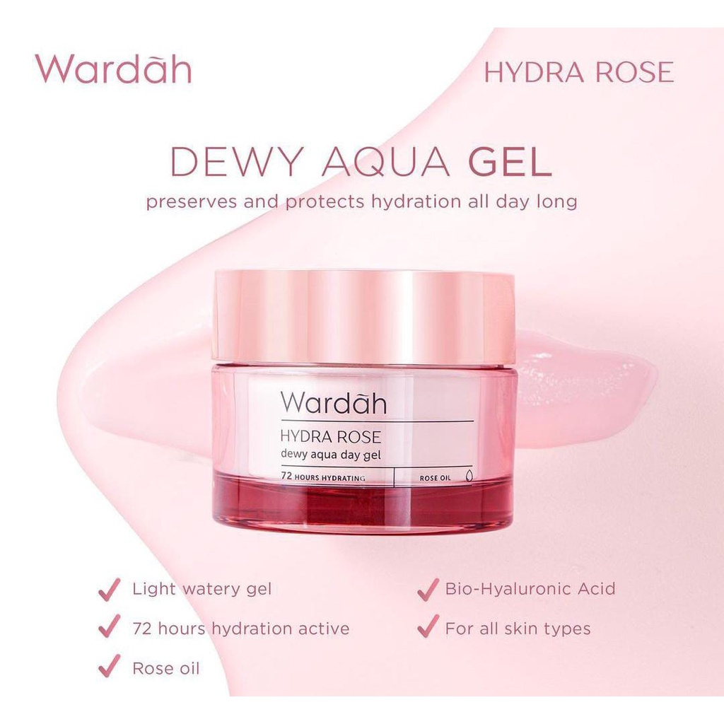 `ღ´ PHINKL `ღ´ ᘺᗩᖇᕲᗩᕼ  Wardah Hydrarose Series menghidrasi wajah  | Day gel Night gel Facial wash Toner Serum Stater Kit