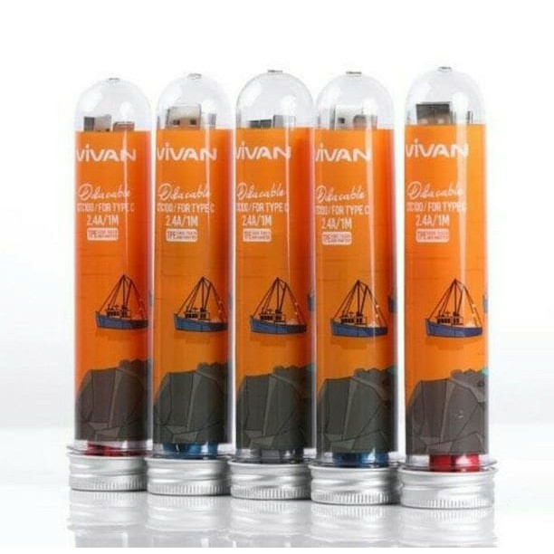 VIVAN CTC100 TOPLES ISI 30 TUBE FOR TYPE C KABEL DATA COLORFUL ORIGINAL