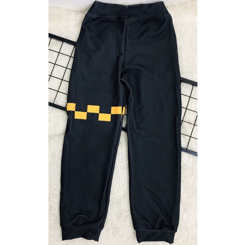 Celana Olahraga Jogger Pants Zenitsu Kanji Black Premium Unisex