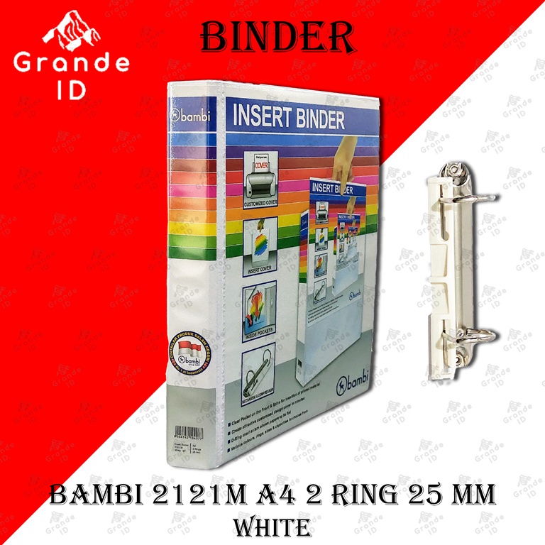 

BINDER BAMBI 2121M A4 2 RING 25 MM INSERT RING BINDER
