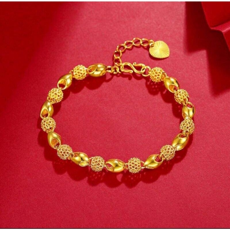 gelang tangan hongkong mewah berlapis emas 24k asli