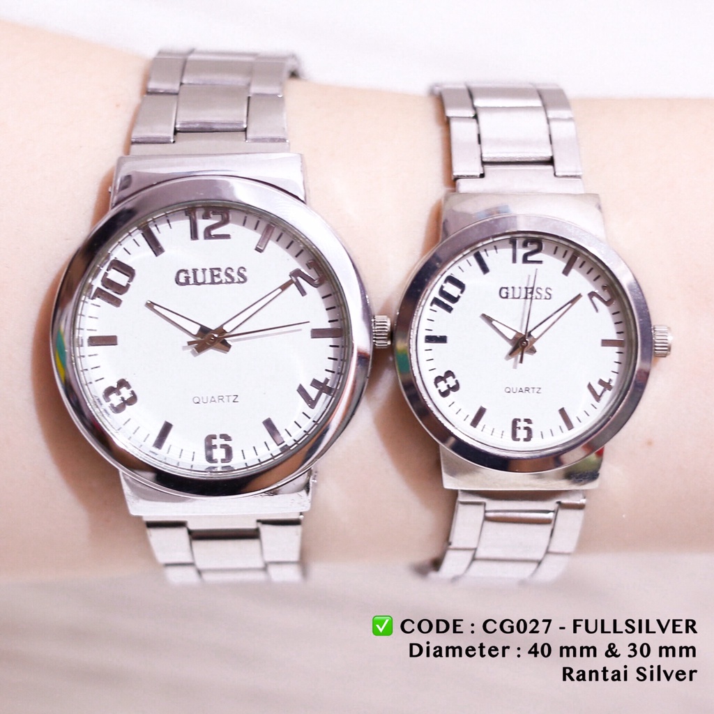 Jam tangan couple guess rantai stainless sepasang CG