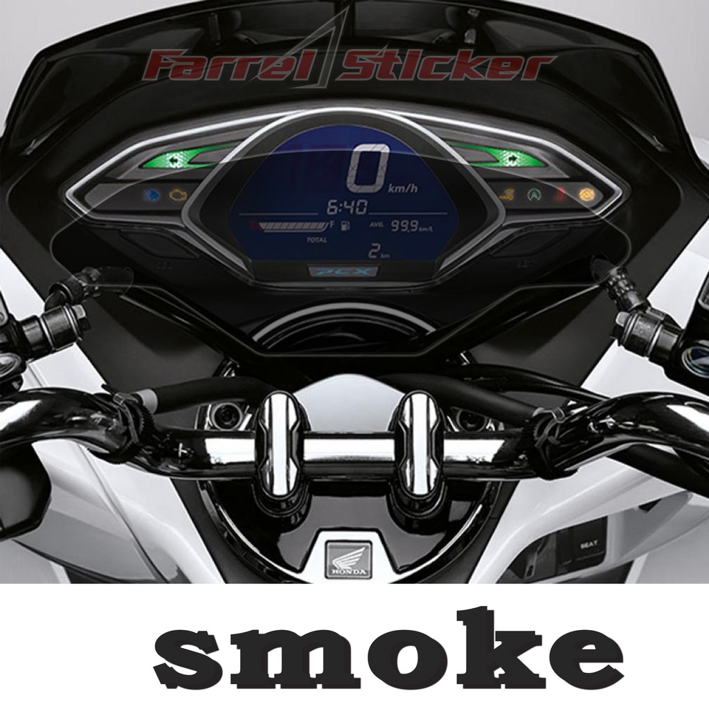 stiker spido sticker spidometer pcx transparant hitam (smoke)