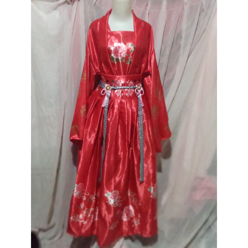 Chinese Accient Red Hanfu Phoenix Hanfu Merah Phoenix Baju Tradisional China Kostum Cosplay Costume