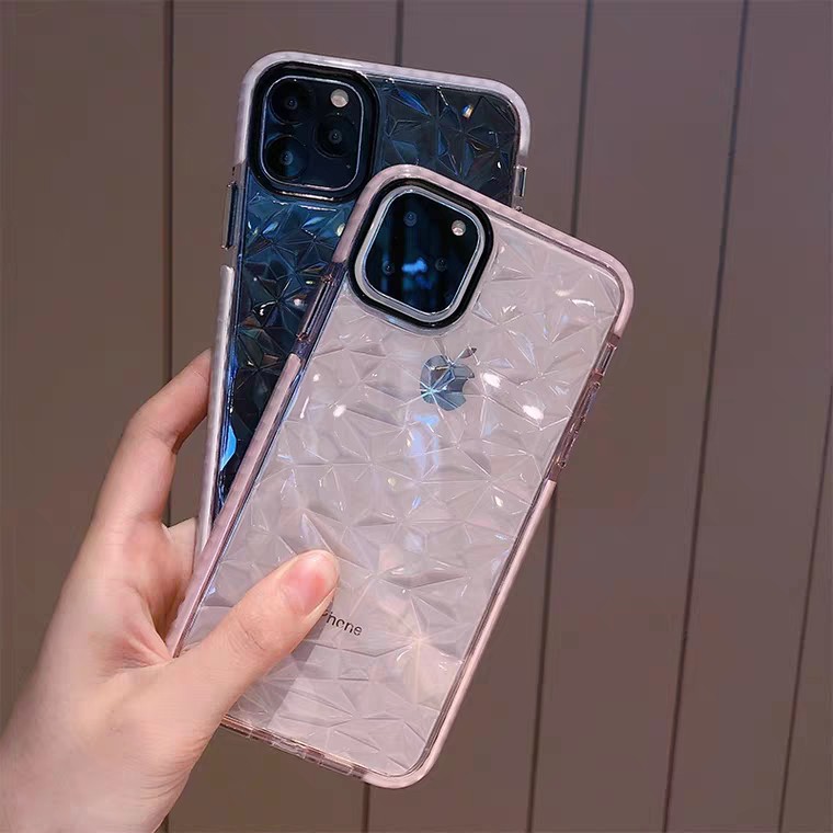 case iPhone transparan berlian pola shell iPhone 11 Pro Max shell penuh anti-jatuh