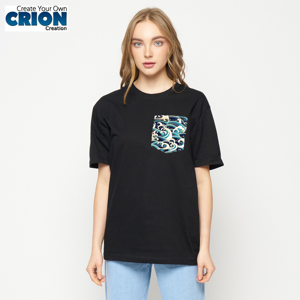 Crion Pocket series - Kaos Seri Wave motif dengan Kantong - By Crion