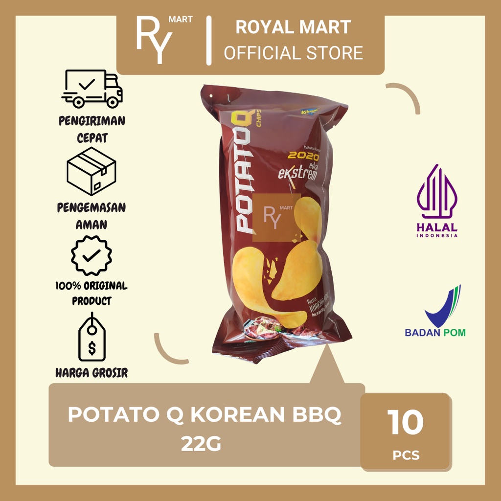 

Potato Q Keripik Kentang Rasa Korean BBQ 22g x 10's